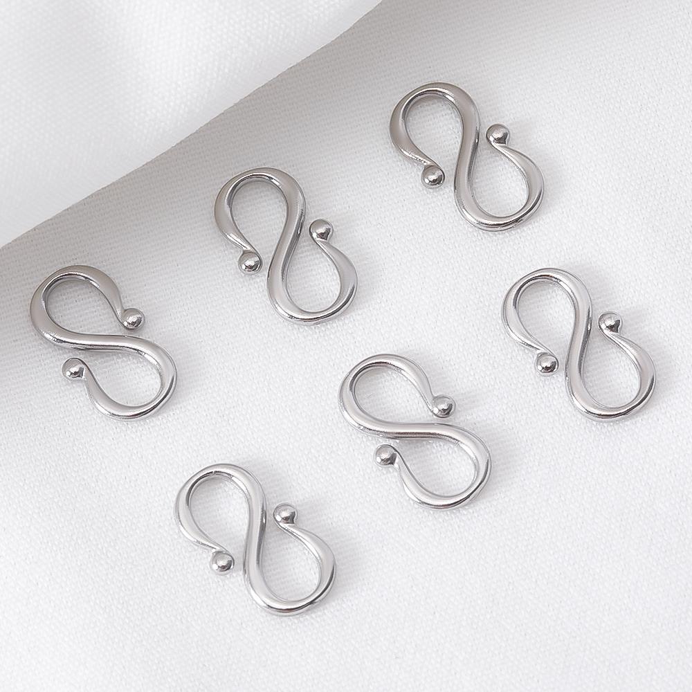 10pcs 20pcs Stainless Steel W S Shape Necklace Clasps Hooks DIY Jewelry Making Finding Bracelet Supplies Accessories Wholesale
