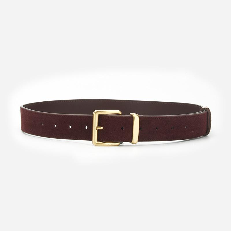uede belt omen s suede texture belt Simple and versatile two-layer cowhide belt with eans 105*3.3cm