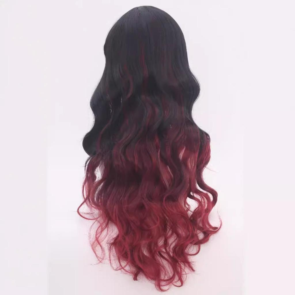 Long Curly Hair Gradual Change Wig Hairstyle Wig Multi-Color Color, Hair Women Medium And Long Headgear