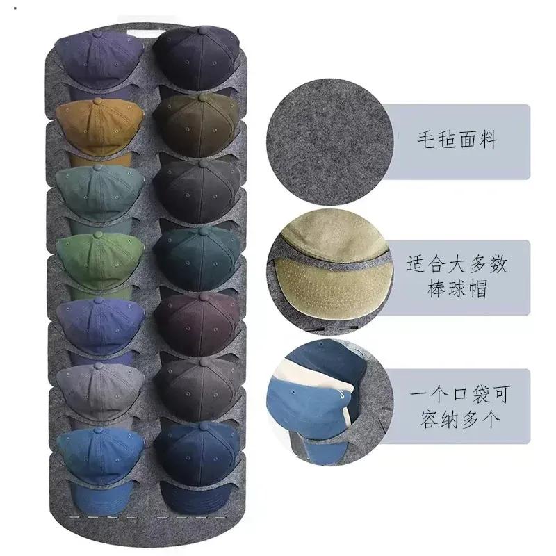 Hängende Hut-Organizer für Baseballkappen, Filz-Aufbewahrungshalter für Schlafzimmer, Schrank, platzsparendes Wand- und Tür-Aufbewahrungsregal aus Filz