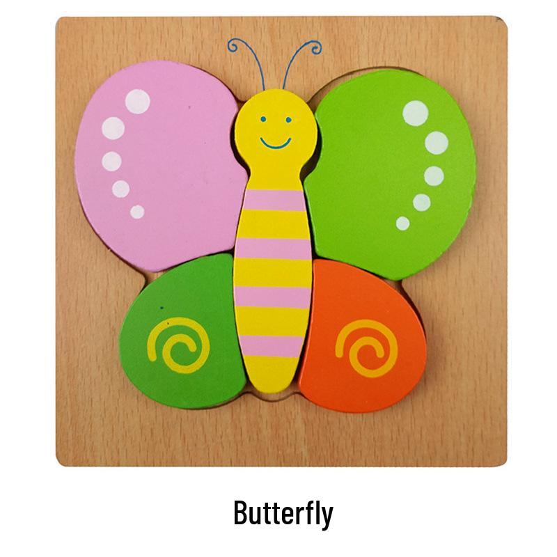 Animal 3D Wooden Jigsaw Puzzle Board for Toddlers (1-3 Years)