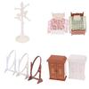 1:12 Dollhouse Miniature Bedroom Wardrobe Cabinet Single Bed Mirror Clothes Shelf Coat Hanger Model Furniture Accessories Toys