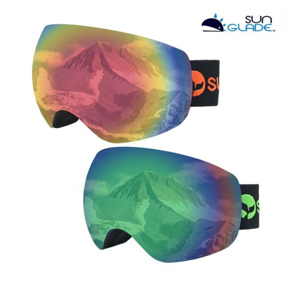 

[sunglade] Junior Adult Mirror Lens Ski Snowboard Goggles Glasses Can Be Worn painted