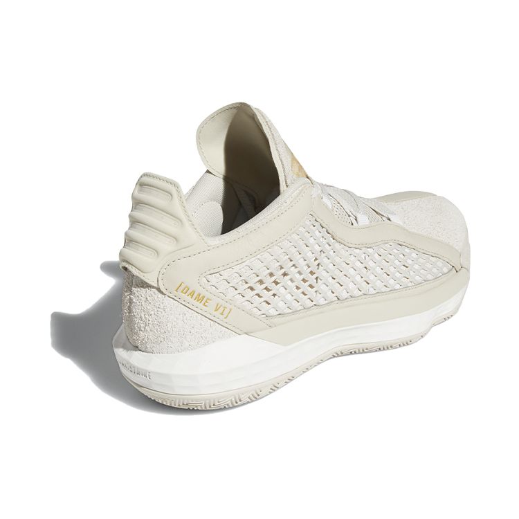 Adidas D Lillard 6 Gca Leather Comfortable Versatile Non-Slip Low-Top Basketball Shoes Men sneaker Yellow White FX9024