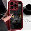 LZ3 Black Cat Green Eyes Silicone Phone Case for iPhone 11 13 14 15 16 Pro Max 7 8 16 Plus 12 Mini XS Max XR Shockproof Back Cover