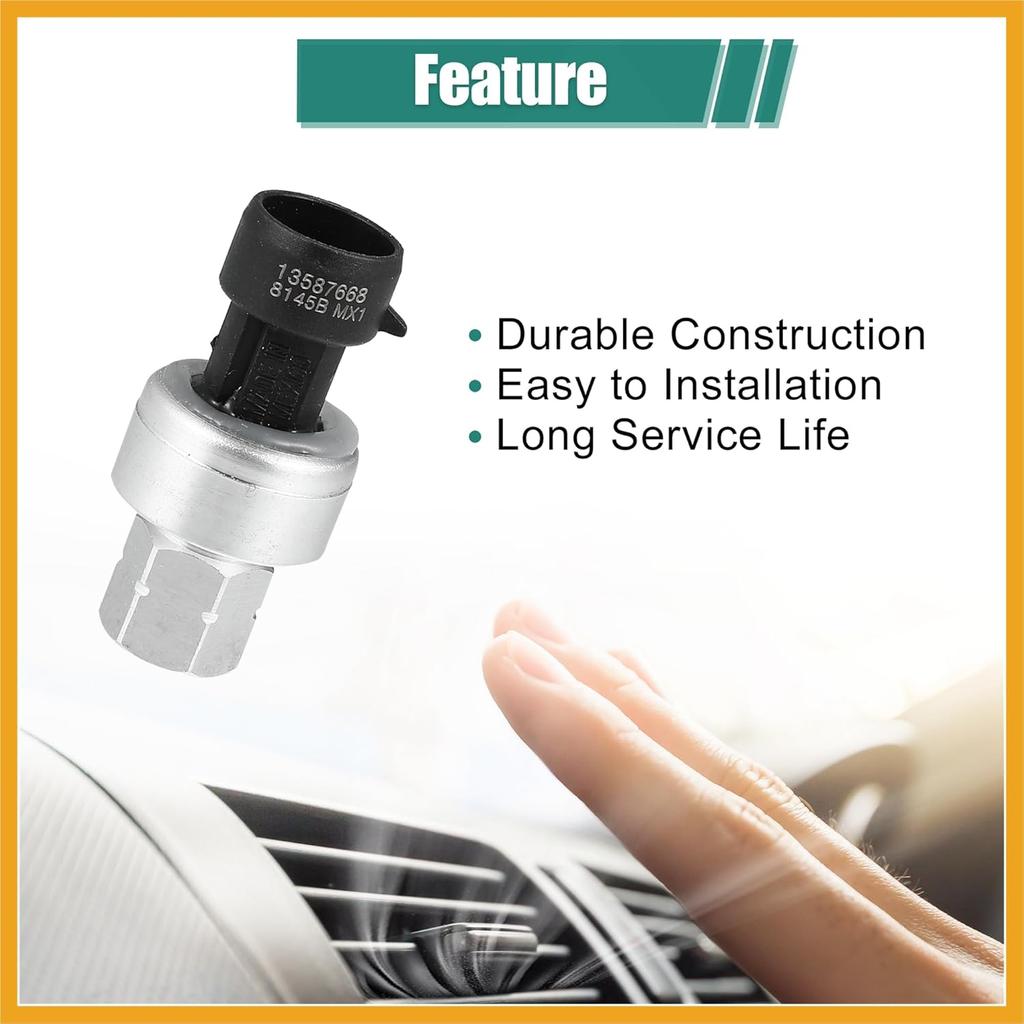 13587668 A/C Pressure Sensor Switch 22634172 Air Conditioner Clutch Cycle Switch OE for GMC Sierra for Pontiac for Buick Replacement