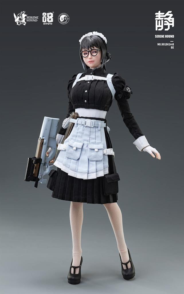 I8TOYS SERENE HOUND Series 501S614 B Cerberus Maid Corps Bey Scale and Metal Action Figure 1/6 PVC, Silicone, Pre-painted