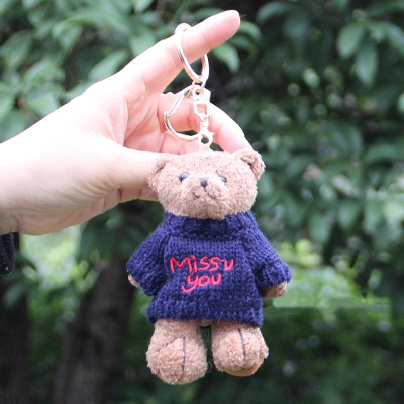 Letter Sweater Bear Backpack Pendant Keychain Birthday Gifts for Boys Girls