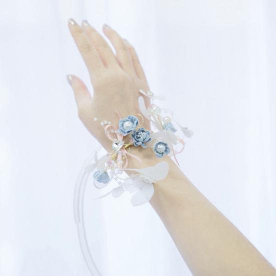 Bracelet extensible en forme de papillon pour demoiselle d'honneur, fleur artificielle, Corsage