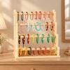 Wood Jewelry Organizer with Base Tray Open Design Tabletop Display Rack Stable Necklace and