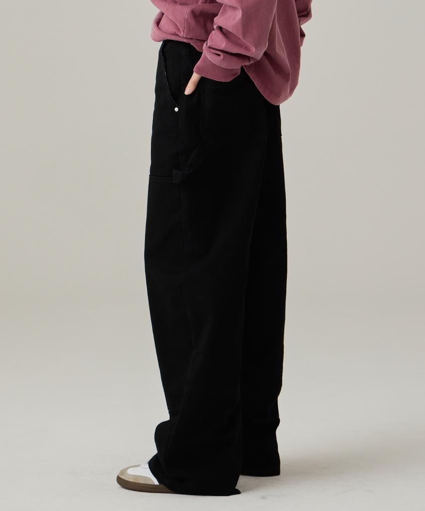 URBANAGE [2Pack] Cotton Carpenter Wide Pants 3 Colors