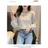 Early autumn long-sleeve lace base shirt for women, spring and autumn wear, 2026 new trendy chiffon top, stylish women's blouse