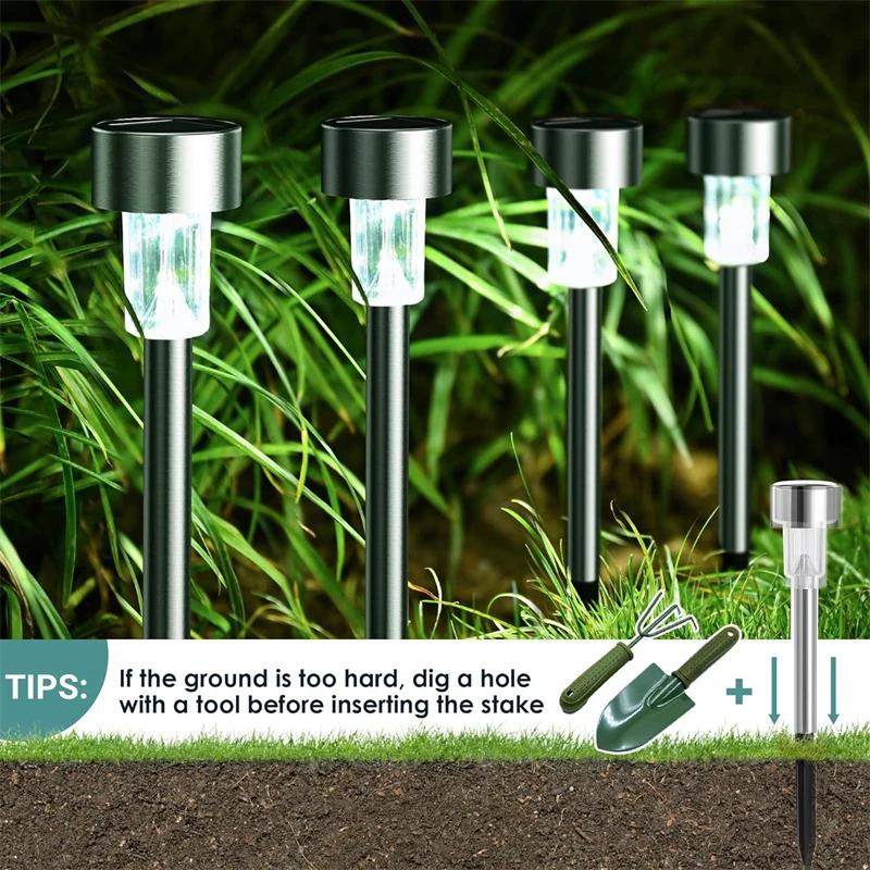 Solar Lighting Mini Outdoor Camping Light Waterproof Stainless Steel Courtyard Light Lawn Courtyard Garden Path Landscape Light