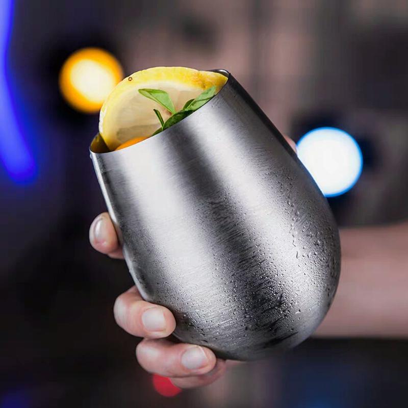 500ml Stainless Steel Cup Beer Mug Big Belly Tumbler Beer Wine Glasses Cocktail Milk Juice Water Cup Metal Mug Outdoor Drinkware