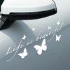 Car Stickers Life Is Beautiful Stickers Adhesive Butterfly Theme Reflective Decor Car Window Decal Stickers For Auto Motorcycles