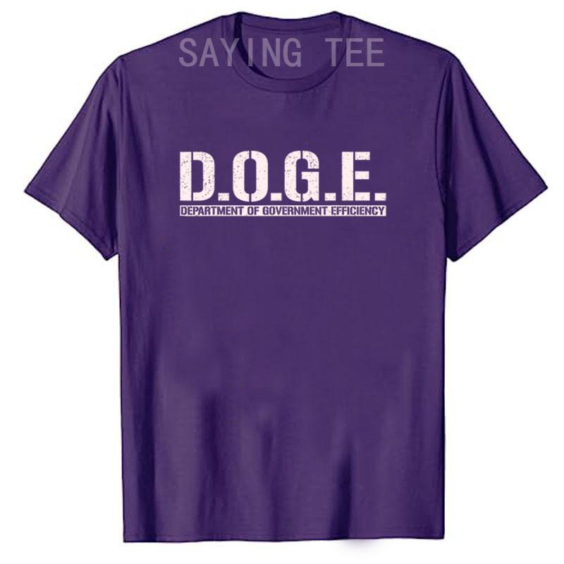 DOGE D.O.G.E. ODDĚLENÍ VLÁDNÍ EFEKTIVITY Tričko Humor Vtipná Písmena Potisk Nápisové Tričko Grafický Outfit Top s Krátkým Rukávem