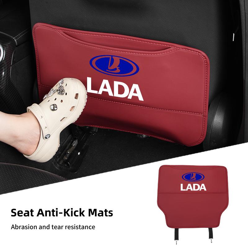 AHTFPU1 Car Leather Half-Cover Seat Anti-Kick Mats Pad Storage Pouch For Lada Vesta Niva Samara Kalina Largus Priora Xray Granta