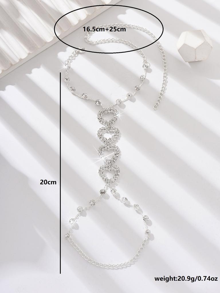 1PC Women's Trendy Sparkling Love Foot Chain Outdoor Tourism Beach Banquet Party Holiday Gift