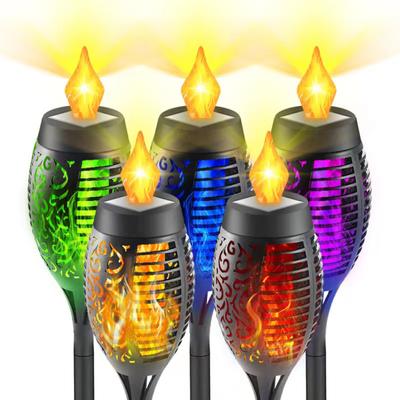 4pcs Solar 96led Torches Lamp Sensor Decorative Light Floor Lights For Outdoor Garden Courtyard Lawn