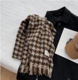 Retro plaid Japanese and Korean atmosphere plaid scarf women's plaid series contrasting color warm shawl student scarf