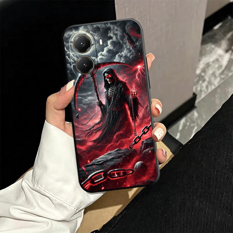 Death Grim Reaper Skull Scythe Soft Phone Case for Xiaomi Poco X5 X6 X7 X8 Pro Max X3 F7 F8 Ultra M8 M7 M6 M5 Redmi 15 15C 14C 1