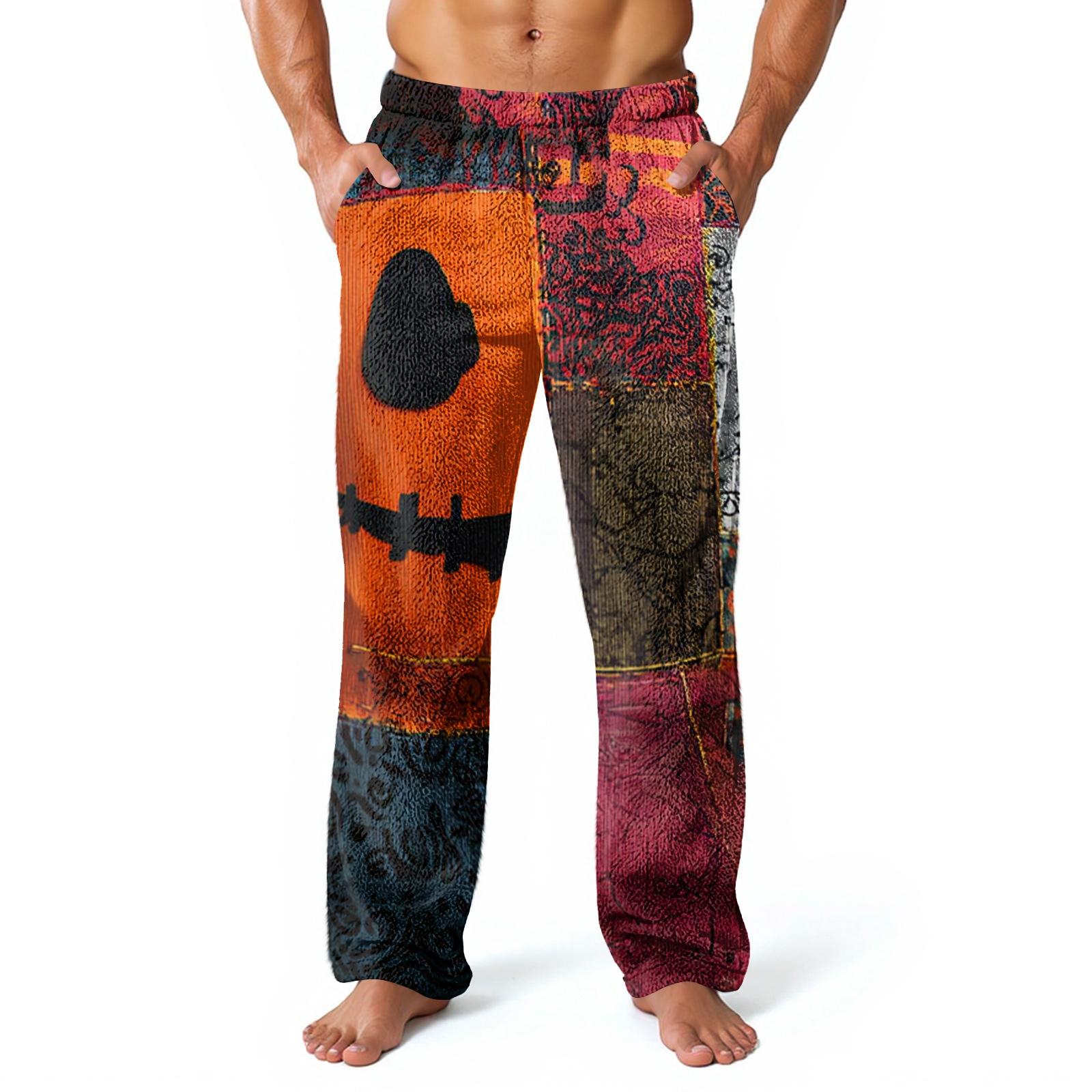 

Мужские домашние брюки с принтом по всей поверхности, пижамные брюки для сна, длинные брюки, пижамные брюки L