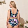 Bikiny Sexy plavky s vysokým pásom Bikiny Plavky s potlačou Plavky Push Up Bikini Set Suit
