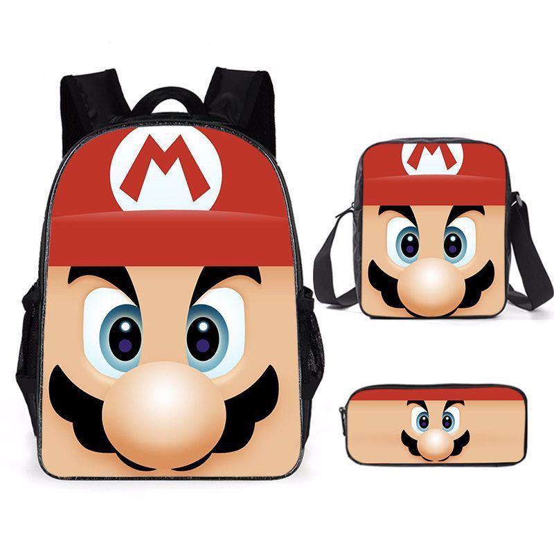 Cartoon Backpack, Primary And Secondary School Students Three-Piece Set, School Bag, Backpack, Shoulder Bag, Pencil Case.