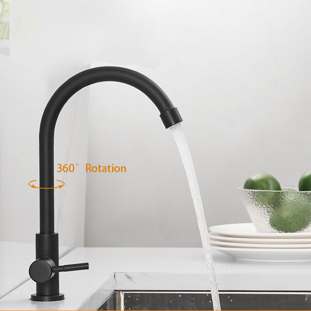 1 Pcs Plastic Steel Kitchen  Water Purifier Single Lever Hole Tap Cold Washbasin Bathroom Basin Swivel Water Faucet