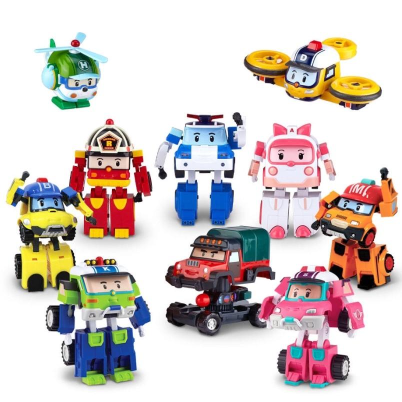 [Robocar Poli] Transformation Robot Deluxe Polly/Poacher/Mark/Helly/Bucky/Keaton/Droney/Sandy (4inch Size) Korean Toys