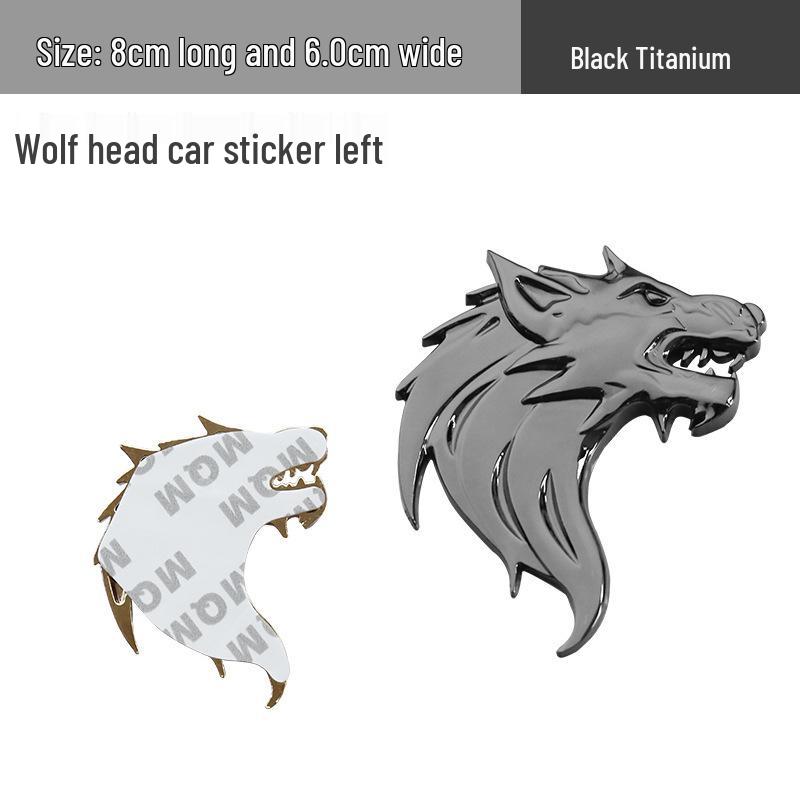 Wolf Head Metal Car Badge: Personalized Sticker & Logo