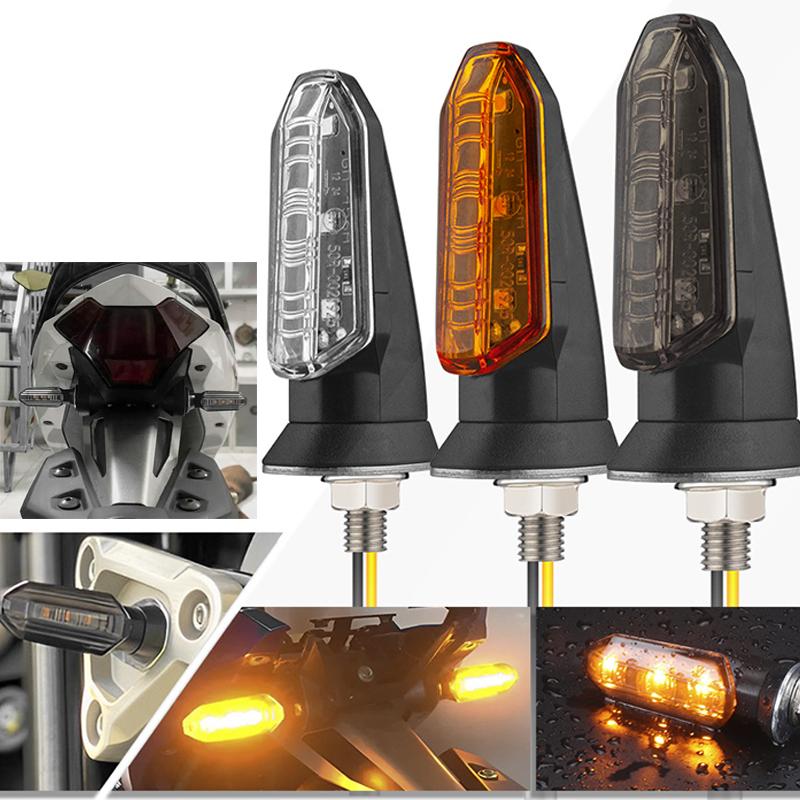 2pcs Motorcycle LED Turn Signal Lights 8mm Mini Amber Flashing Light Blinker Turn Signal Lamp 12V Moto Indicator Accessories