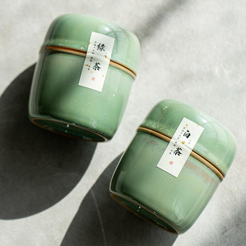 Creative Bamboo Tea Can Small Ceramic Exquisite Sealed Can Moisture-proof Can Tea Packaging Can Storage Tea Can Printing