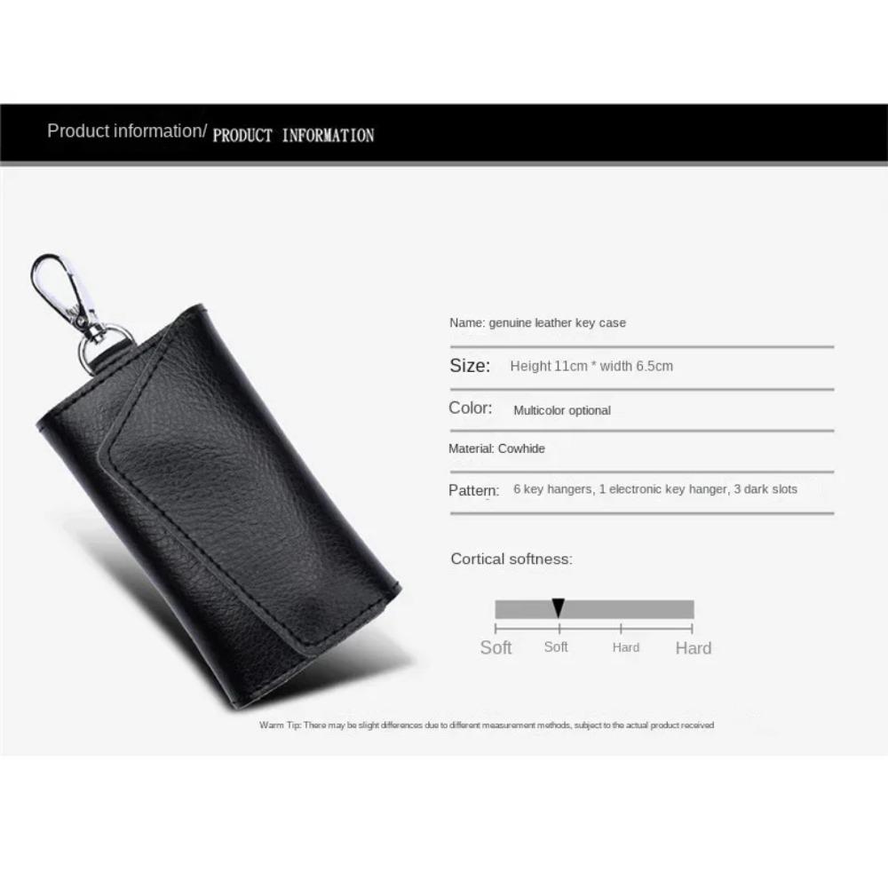 New Genuine Leather Keychain Men Holder Key Organizer Pouch Car Key Pouch Wallet Housekeeper Key Case Mini Card Bag