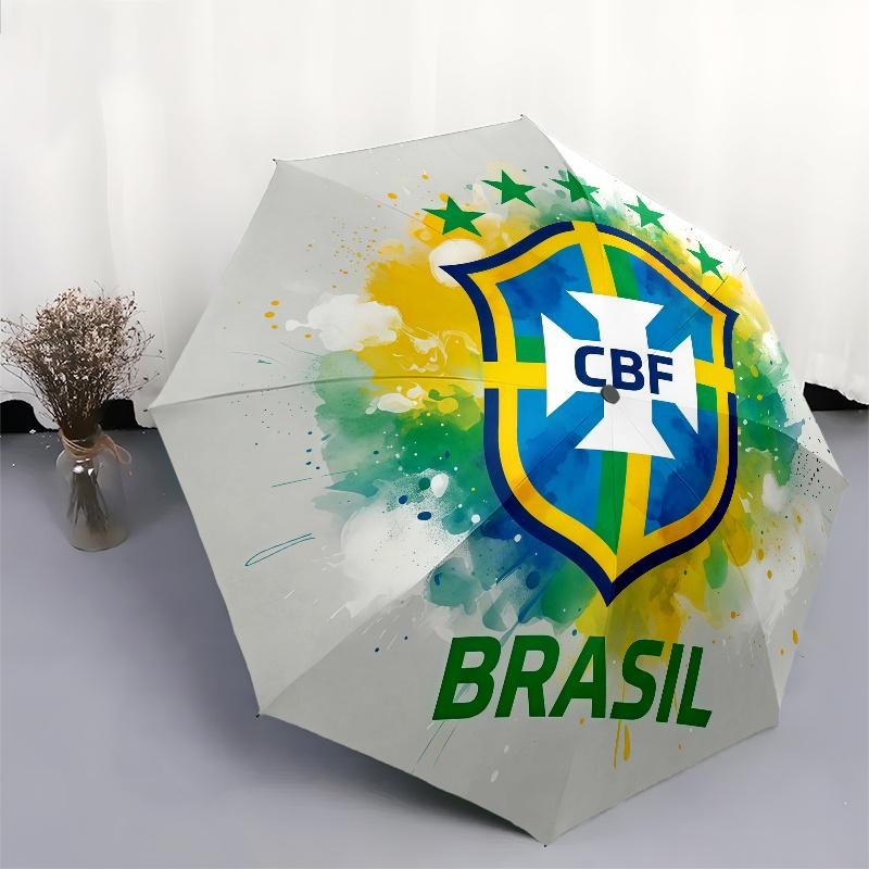Brazil pattern, automatic folding umbrella, portable and foldable design, 8 ribs, a Christmas or birthday gift.