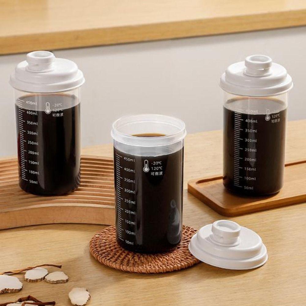 3 шт. Пластикова пляшка для переливання 450 мл, герметична, прозора, портативна склянка для води зі шкалою, нагрівається, бак для порошку мийного засобу, подорожі