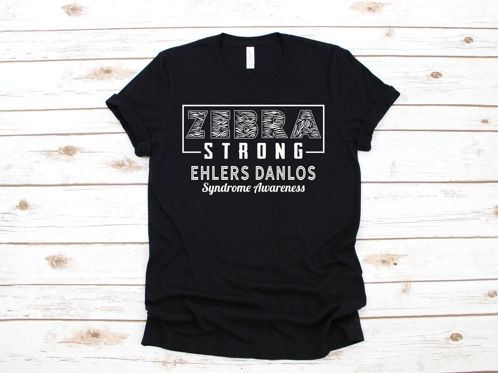 Zebra Strong Ehlers Danlos T-Shirt, Ehlers-Danlos Awareness Tee, Tank Top, T-shirt, T-shirt,T-shirt, Kids Tee Apparel Gift S