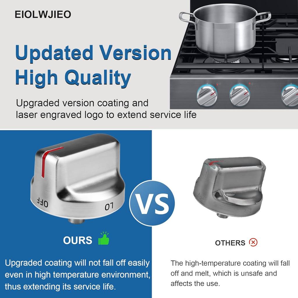 DG94-02141A for Samsung Gas Stove Knobs, DG94-02141 Range Knob Replacement for Samsung Part DG94-02141D AP7012782 PS16554212, Fit Stove Number