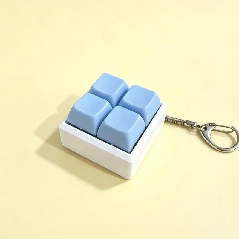 Mini 4 Keys Mechanical Keyboard Fidget Keychain Satisfying Click Sound Unique Gift for Keyboard Enthusiasts Friends
