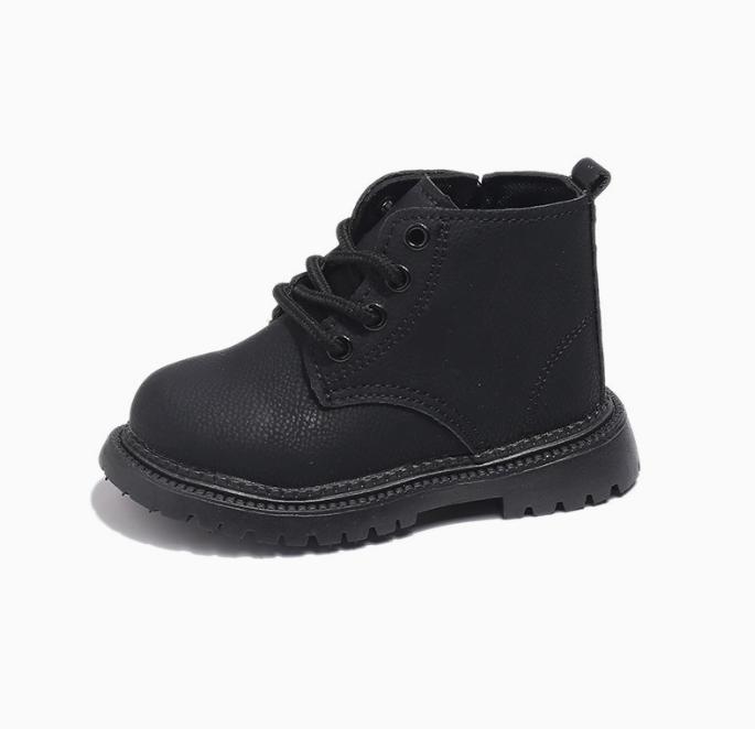 Designer Children Short Boots Simple Pure Color Shoes for Kids Girls Boys Casual Lace Up Student Shoe Child Boots