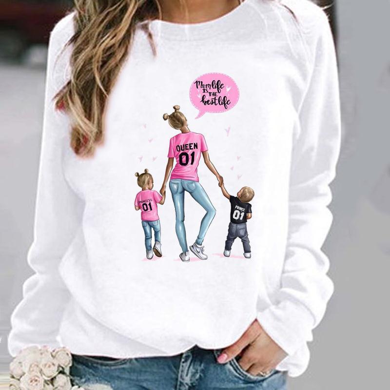 Women's Round Neck Pullover Hoodie for Spring, Autumn, and Winter