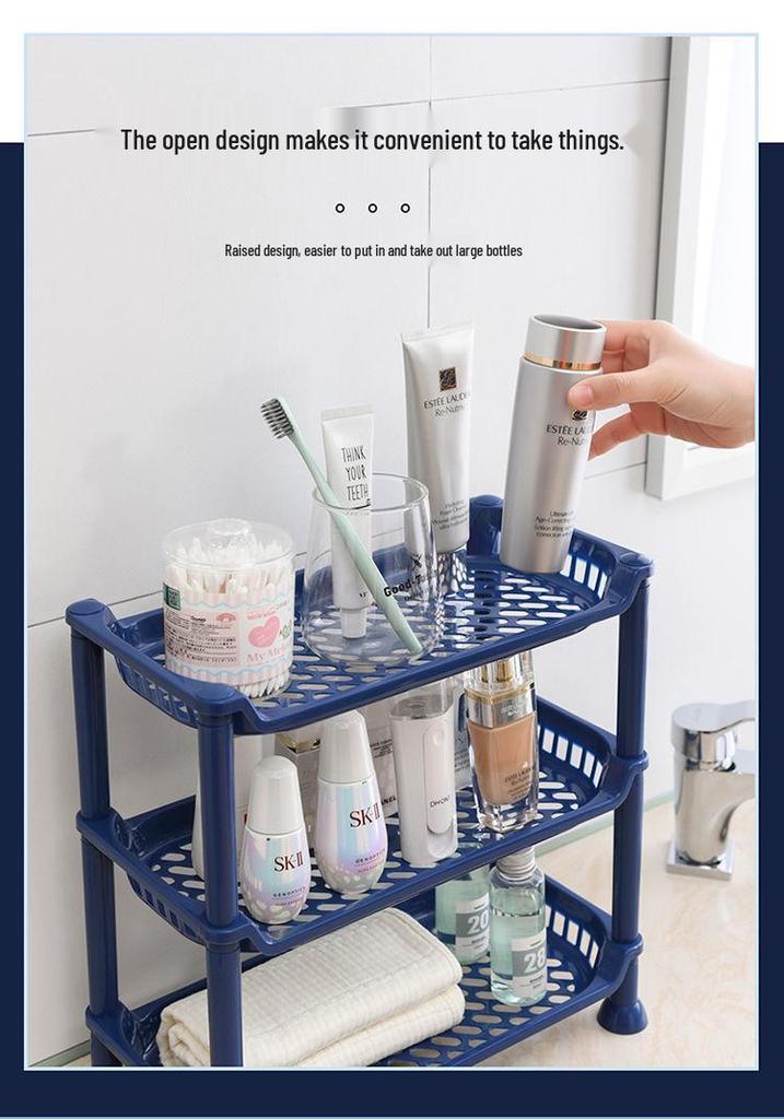 Multi-Purpose Floor-Standing Storage Rack for Kitchen, Bathroom, and Dorms