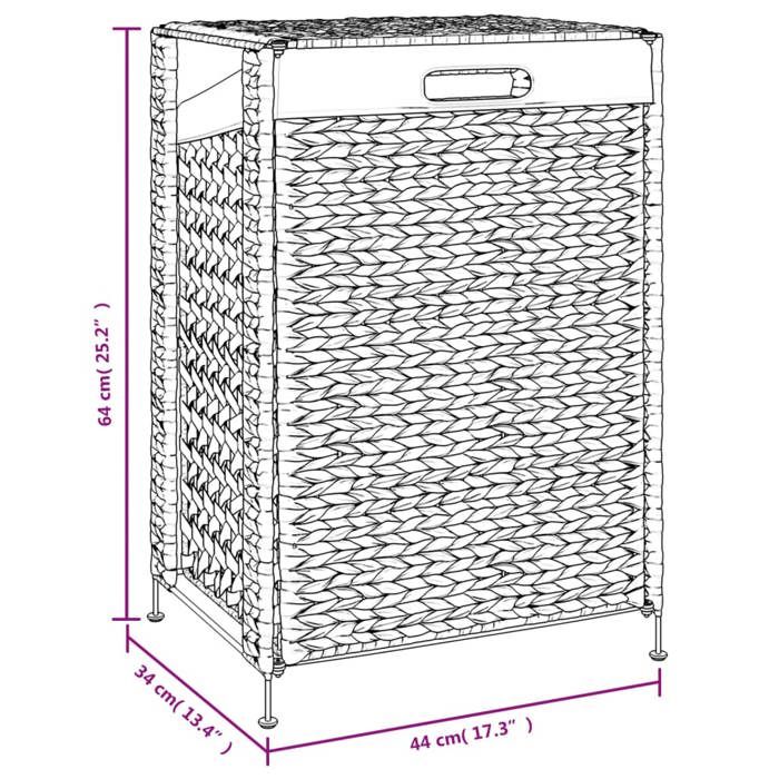 VidaXL Laundry Basket 44x34x64 Cm Water Hyacinth 355186