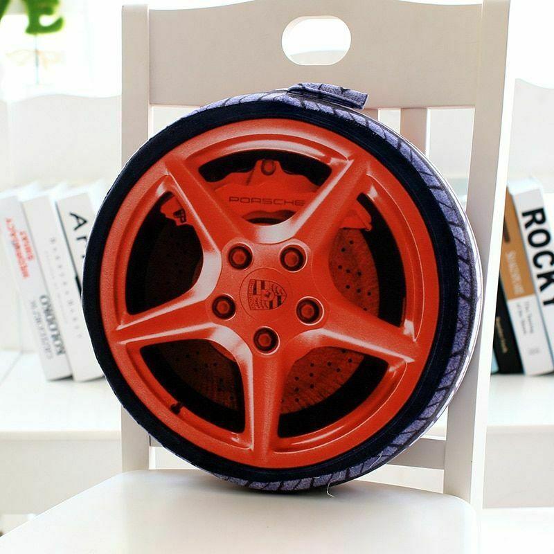 

Car Wheel Pillow Tire Plush Cushion 3d Print Automobile Novelty Simulation Gift Red