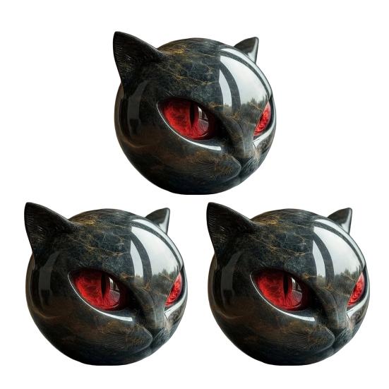 Mini Cat Stone Resin Cat Head Figurine Collectible Healing Stone Marble Texture Cat Stone Keepsake Gift for Cat Lovers Women Men