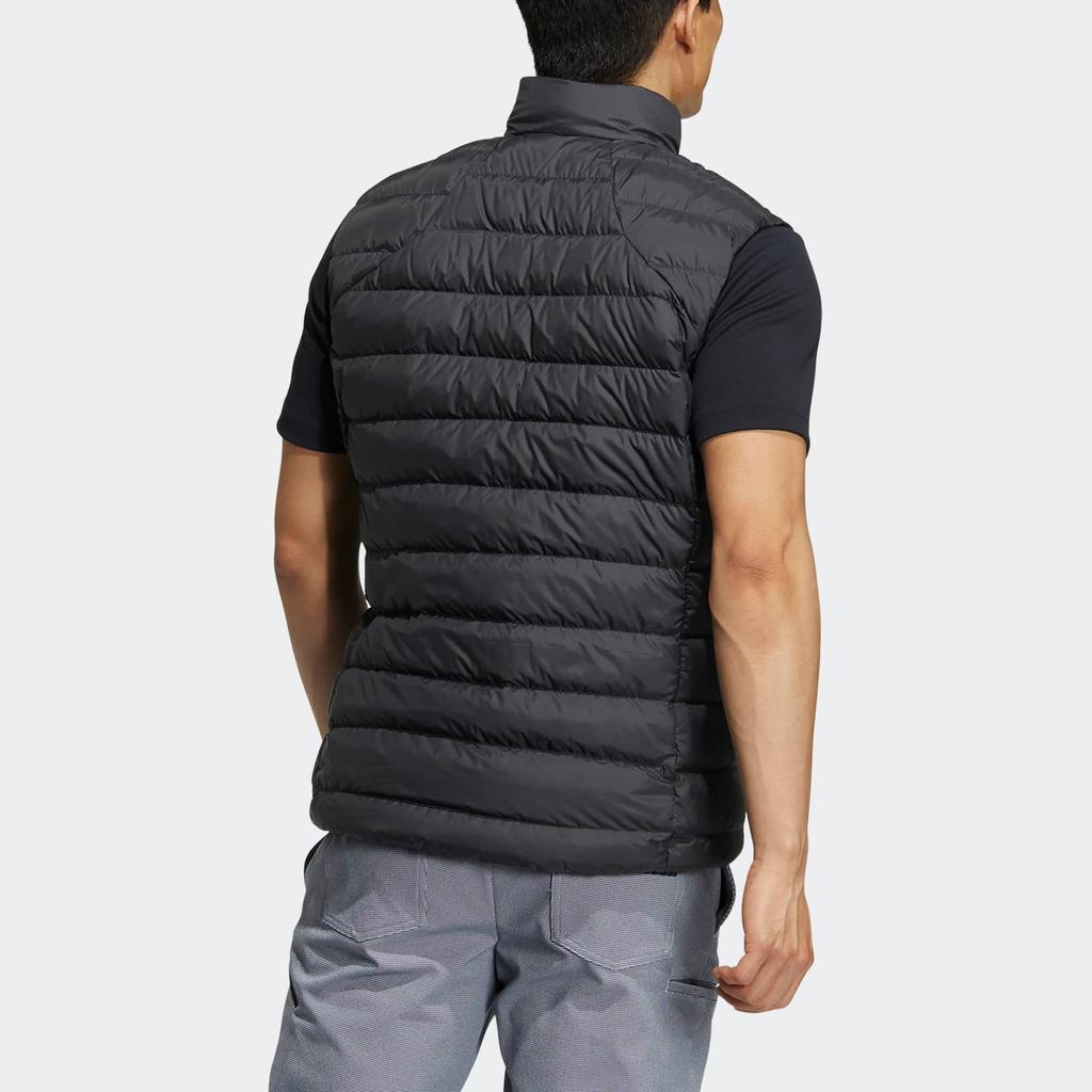 Adidas Ess Down Vest With Solid Color Print Logo And Zippered Stand-Up Collar Men Vests Black HG5768
