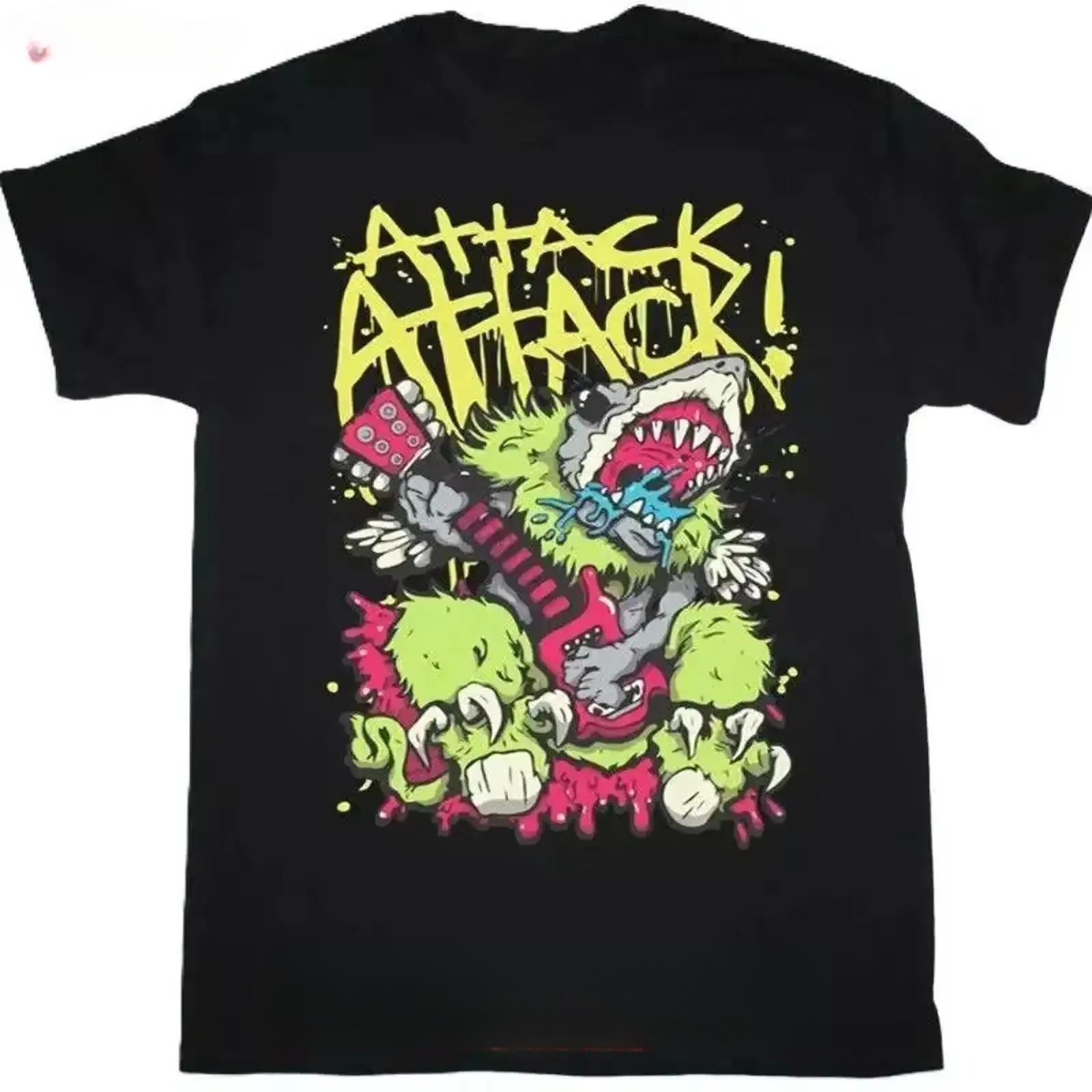 

Attack Metal Rock Band Print Pattern TShirt Casual Streetwear for Unisex and Women (Universal Fit) XL