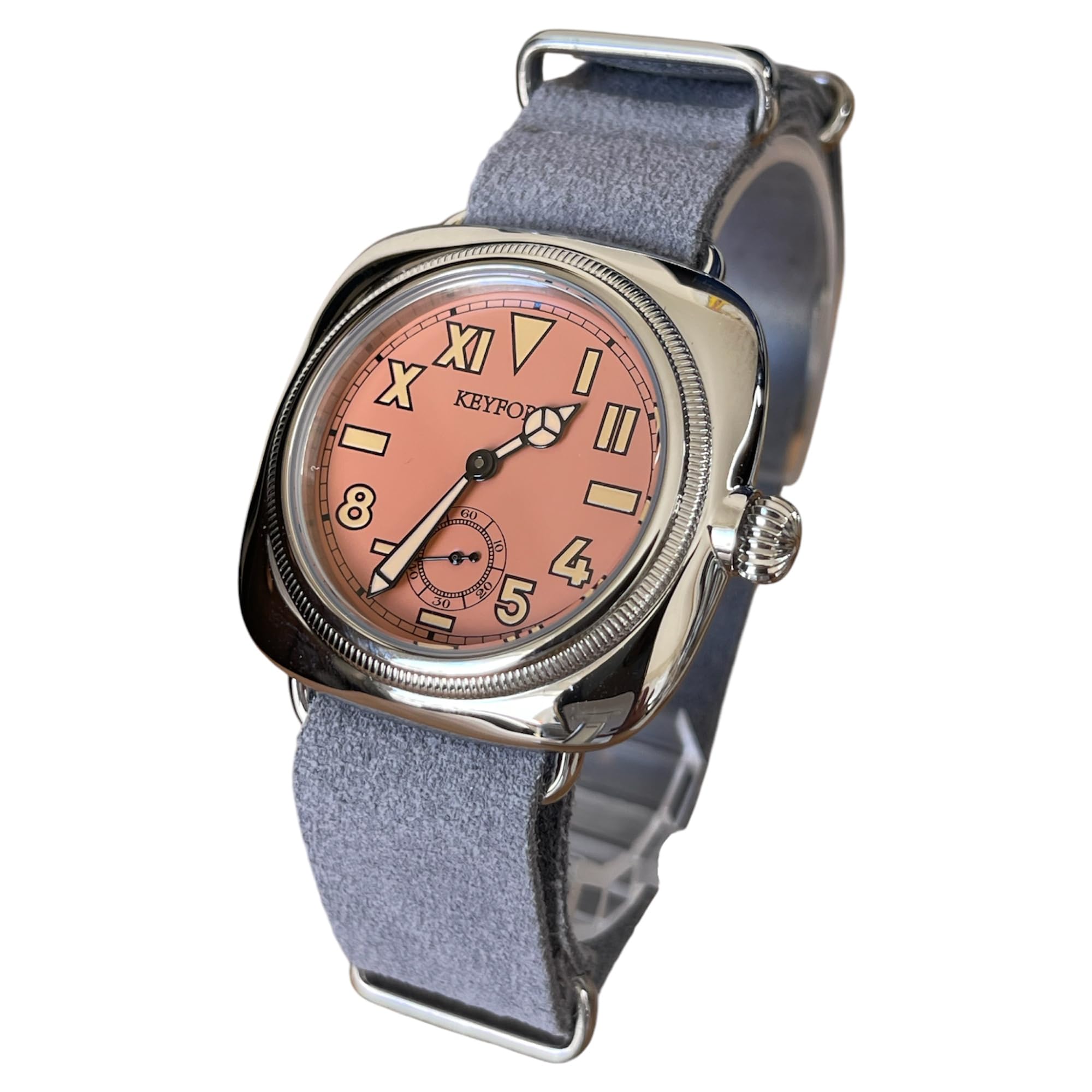 

Военные часы часы с калифорнийским циферблатом розовые часы с калифорнийским циферблатом дымчато-розовый ремешок НАТО из оленьей кожи [M.R.M.W.]