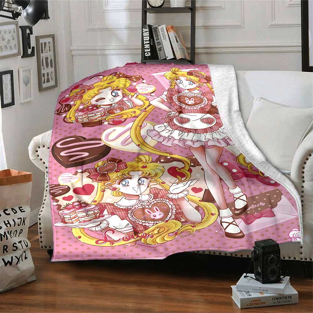 Sailor Moon Adventure Blanket Warmthful Decor Blanket Versatile for Sofa Sofa Couch Office Bed Picnics Warmthful Decor Best Holiday Y3