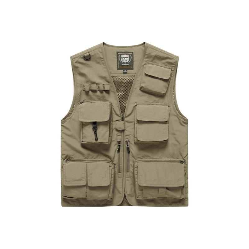 Vest tooling multi-pocket men's thin team outdoor vest breathable sports vest vest can be printed LOGO